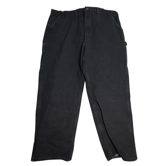 Carhartt Other - Carhartt B111 BLK Flannel Lined Duck Carpenter‎ Work Pants 48x32 Loose Fit